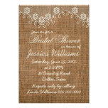 Rustic Bridal Shower Burlap And Lace Custom Invitation