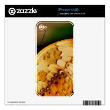 Rustic Brush Footed Butterfly iPhone 4S Skins