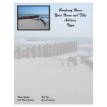 Rustic Bulkhead on Beach Personalized Letterhead