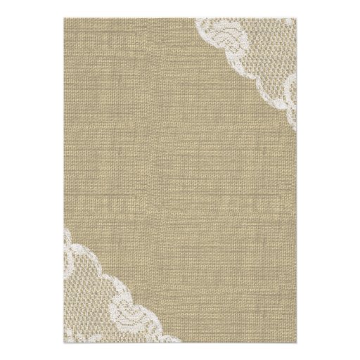 Rustic Burlap and Lace Country Wedding Custom Invitation