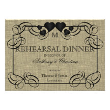 Rustic Burlap and Slate Custom Invitations