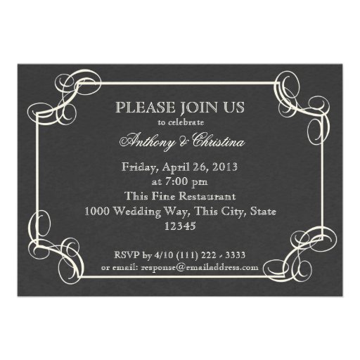 Rustic Burlap and Slate Custom Invitations