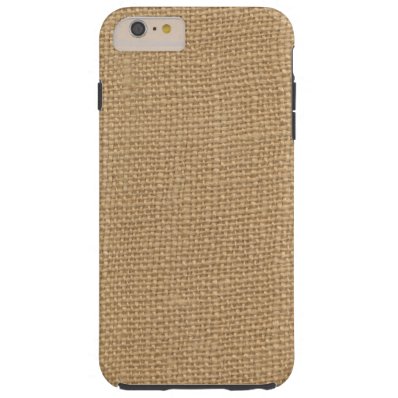 Rustic Burlap Background Printed Tough iPhone 6 Plus Case
