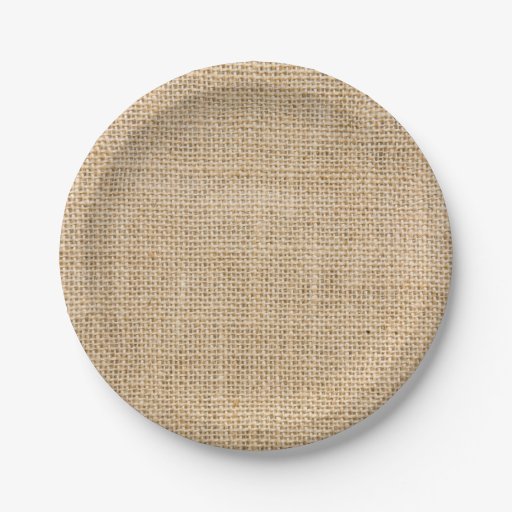 Rustic Burlap Custom Party Paper Plates Zazzle