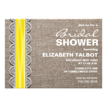 Rustic Burlap & Lace Bridal Shower Invitation