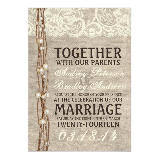 wedding invitations burlap rustic burlap lace pearly twine wedding invitation zazzle wedding invitations burlap rustic burlap lace pearly twine wedding invitation zazzle