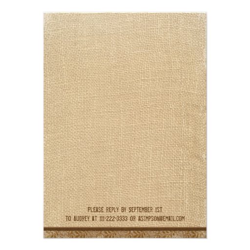 Rustic Burlap Lace Vintage Bridal Shower Personalized Invitations