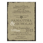 Rustic Burlap Look Wedding Announcements