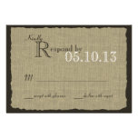 Rustic Burlap Look Wedding Response Custom Invitations