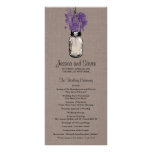 Rustic Burlap Mason Jar and Wildflowers Program rack cards