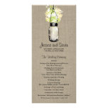 Rustic Burlap Mason Jar and Wildflowers Program rack cards