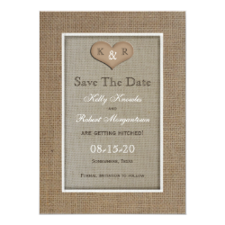 Rustic Burlap Save the Date Invitation Announcements