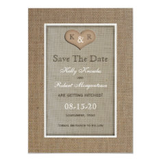 Rustic Burlap Save the Date Invitation Announcements