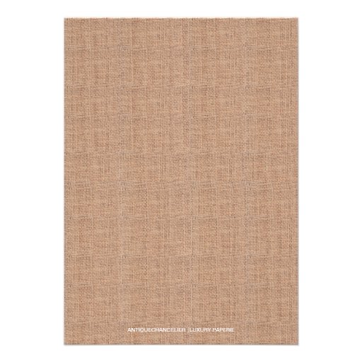 RUSTIC BURLAP VINTAGE FLOWER WEDDING INVITATION