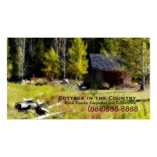 Rustic Cabin on the first day of Autumn Business Card