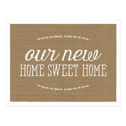 Rustic Calligraphy New Home Postcard Zazzle