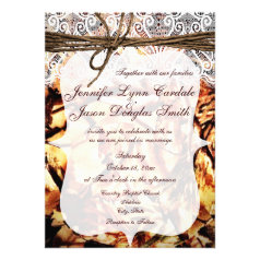 Rustic Camo Camouflage Lace Wedding Invitations