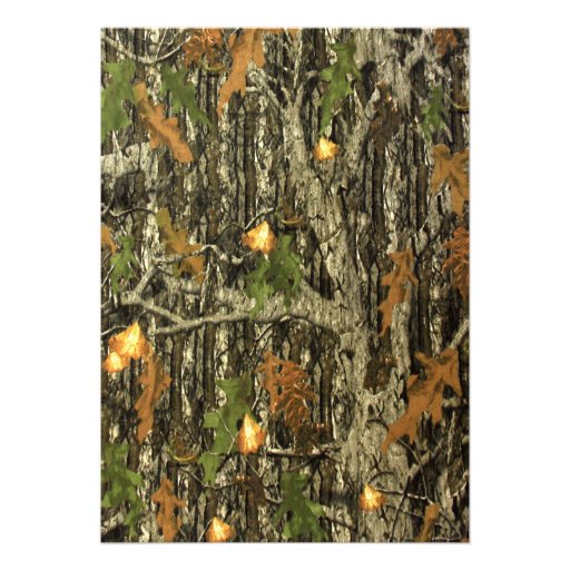 Rustic Camo Wood Wedding Invitation