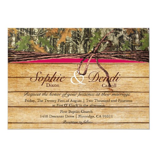 Rustic Camo Wood Wedding Invitation Zazzle