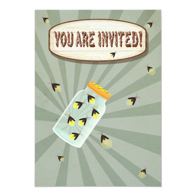 Rustic Camping Birthday Party Invitations