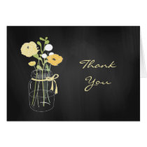 Rustic Chalkboard Mason Jar Thank You Cards cards