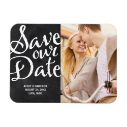 Rustic Chalkboard | Photo Save the Date Flexible Magnets