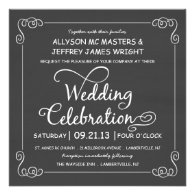 Rustic Chalkboard Wedding Celebration Invites