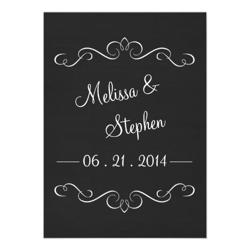 Rustic Chalkboard Wedding Invitations