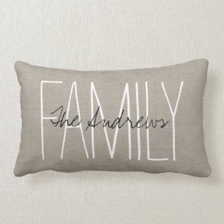 Rustic Chic Family Monogram Throw Pillows