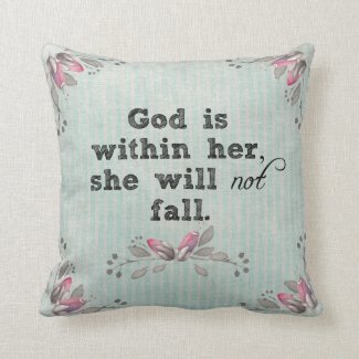 Rustic Chic: God is Within Her Bible Verse Pillows