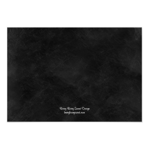 Rustic Chic Wedding Reception Card - Black