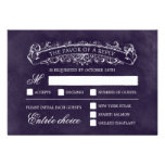 Rustic Chic Wedding RSVP Card - Purple invitations