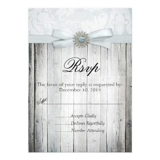 Rustic Chic Wedding RSVP with Sparkle