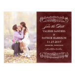 Rustic Chic Wedding Save The Date - Red postcards