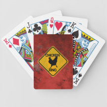 Rustic Chicken Crossing Sign Bicycle Poker Cards