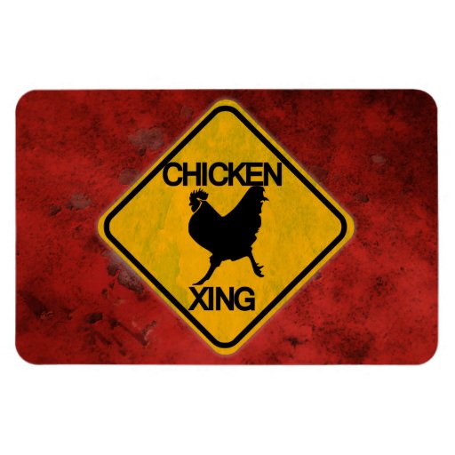 Rustic Chicken Crossing Sign Rectangle Magnet Zazzle