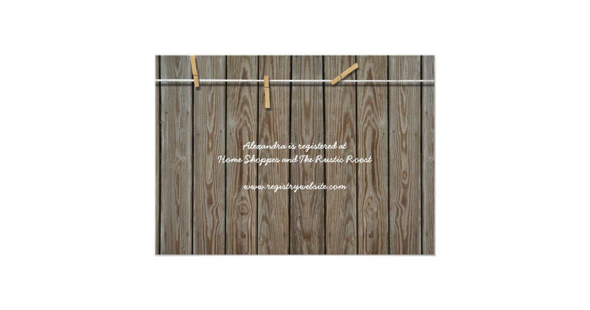 Rustic Clothesline Photo Bridal Shower Card Zazzle