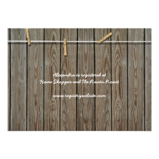 Rustic Clothesline Photo Bridal Shower Invitation