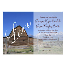 Rustic Country Barn Love Wedding Invitations