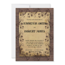 Rustic Country Barn Wood Beauty Wedding Invitation