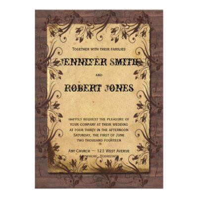 Rustic Country Barn Wood Beauty Wedding Invitation