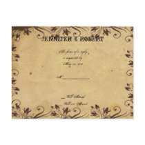 Rustic Country Barn Wood Beauty Wedding RSVP Postcards