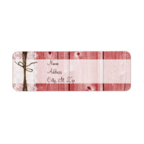 Rustic Country Barn Wood Lace Twine Address (pink)