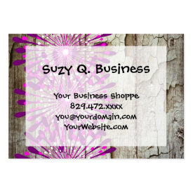 Rustic Country Barn Wood Pink Purple Flowers Business Cards