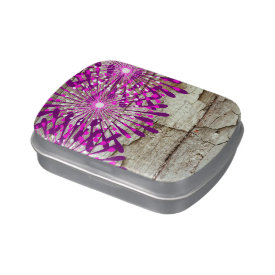 Rustic Country Barn Wood Pink Purple Flowers Jelly Belly Tins