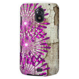 Rustic Country Barn Wood Pink Purple Flowers Samsung Galaxy Nexus Covers