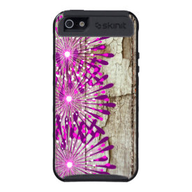 Rustic Country Barn Wood Pink Purple Flowers iPhone 5/5S Cases
