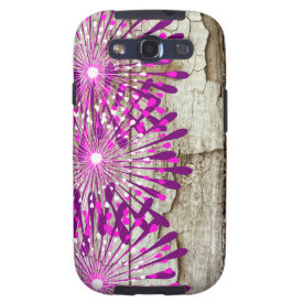 Rustic Country Barn Wood Pink Purple Flowers Samsung Galaxy S3 Cases