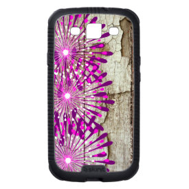 Rustic Country Barn Wood Pink Purple Flowers Galaxy SIII Cover