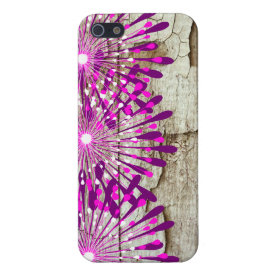 Rustic Country Barn Wood Pink Purple Flowers Cover For iPhone 5/5S